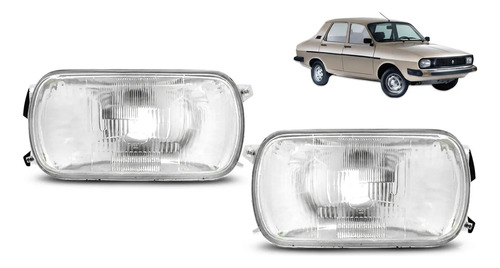 Kit X2 Opticas Renault 12 R12 Rectangular 1971 a 1994 Ambos Lados