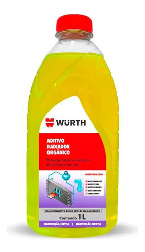 Wurth Refrigerante Concentrado 1 Litro Rosa Amarillo Verde Amarillo